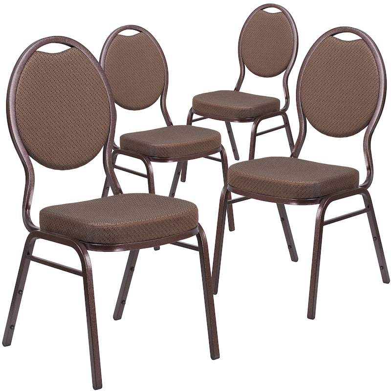 4 Pack Teardrop Back Stacking Banquet Chair