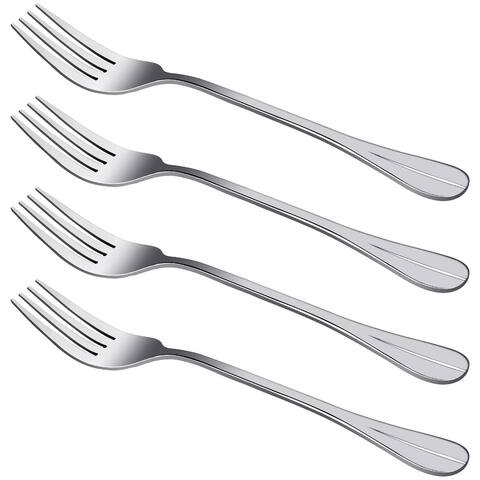Kitchen Stainless Steel Tableware Dinner Fork 18.3cm Length 4pcs - Silver - 7.2" x 0.9"(L*W)