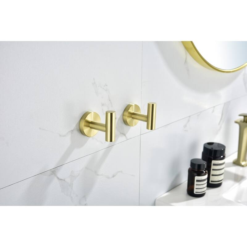 Modern 6 Piece Stainless Steel Bathroom Towel Rack Set Wall Mount