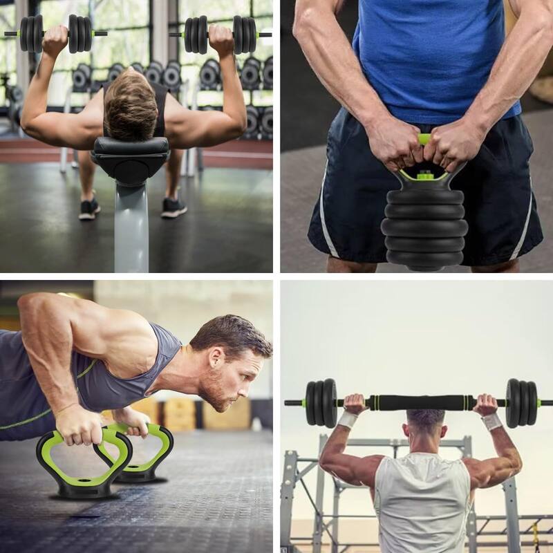 Adjustable Dumbbell and Kettlebell Set, 4 in 1, 66lbs/88lbs Weight Used as Kettlebells, Barbell, Push up Stand