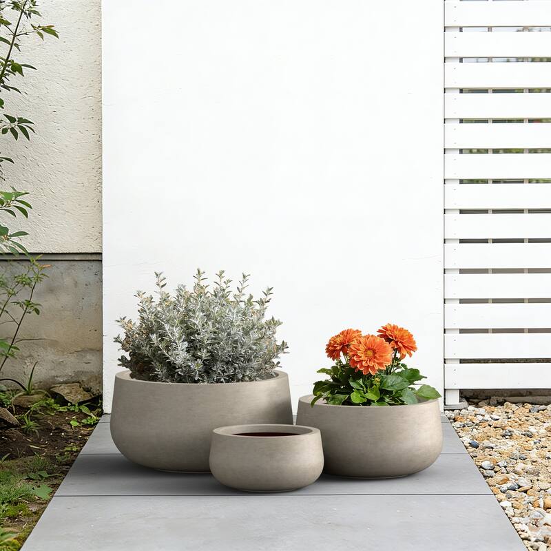 Concrete Round Planter / Pot Indoor & Outdoro Planter Bowl