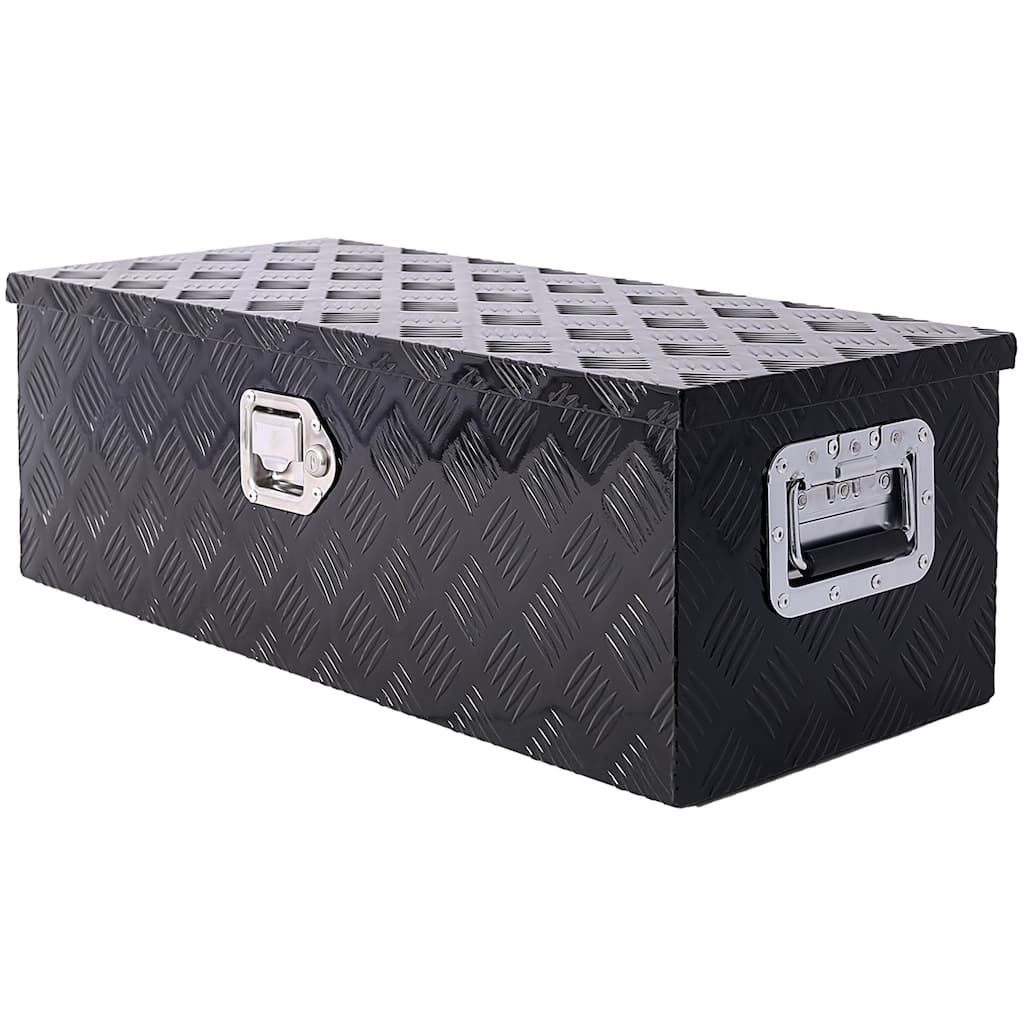 30 Inch Aluminum Truck Bed Toolbox Waterproof Storage Pick Up Truck Bed RV Trailer Toolbox With Side Handle Lock Keys