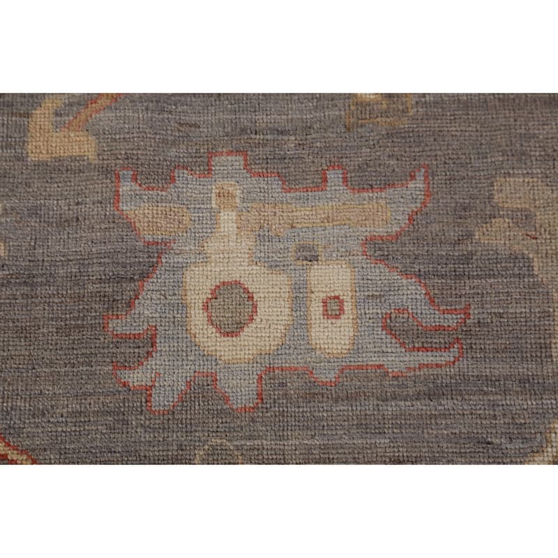 Hand Knotted Oriental 100% Wool Carpet Transitional All-Over Greys & Charcoal Oushak Area Rug - 9' 9'' X 8' 0''