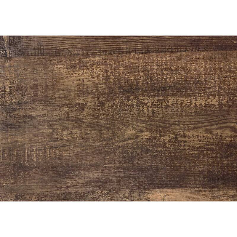Wood Veneer Computer Desk with Black Metal Base and Rectangular Shape