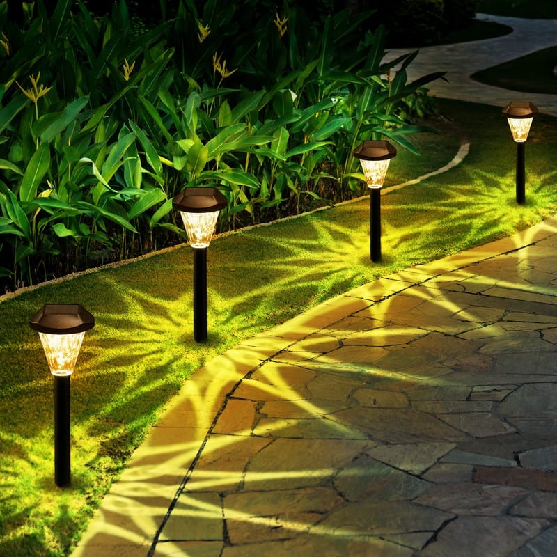 Solar Outdoor Landscape Lights, Waterproof Outdoor Solar Lights for Garden and Patio, Warm White