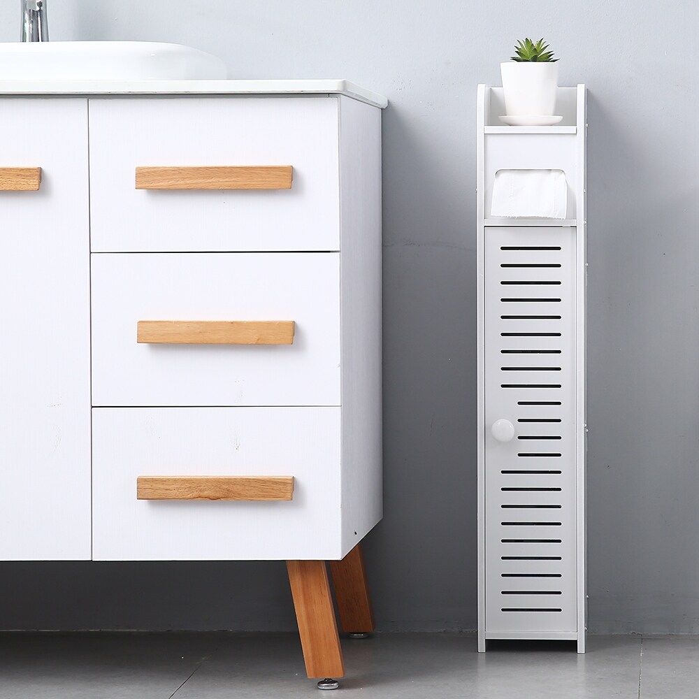 Shop Household Paper Towel Storage Narrow Cabinet Storage Cabinet Organizer Overstock 31970517