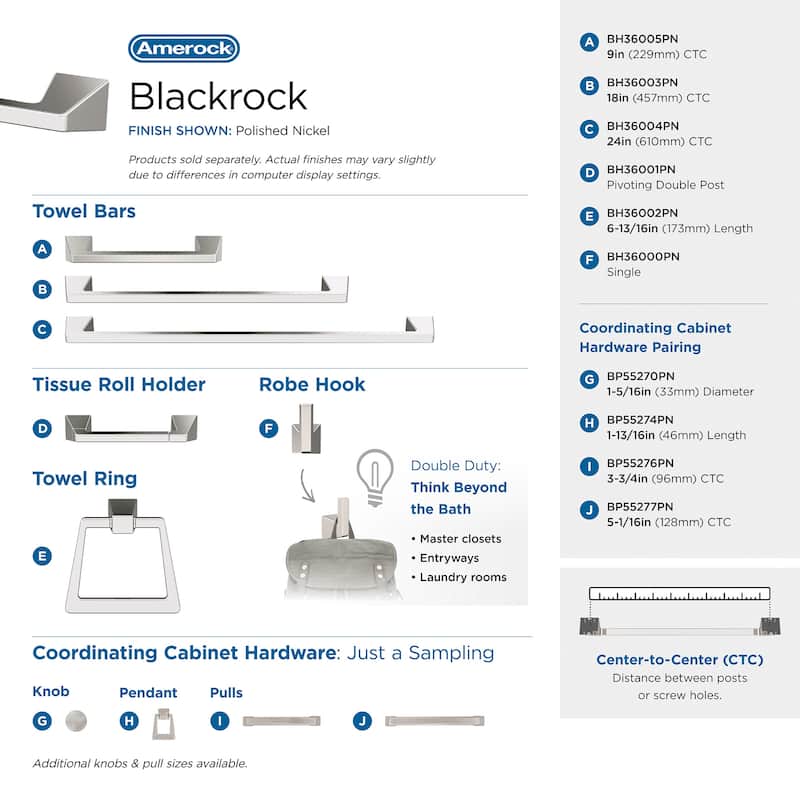 Amerock Blackrock 24" Towel Bar