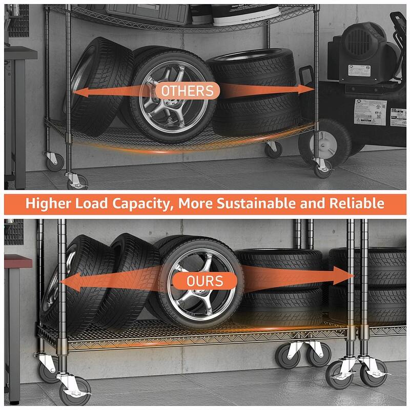 2200 LBS Heavy Duty Garage Shelving, 5-Tier Industrial Metal Shelving Unit for Basement, Pantry, Warehouse