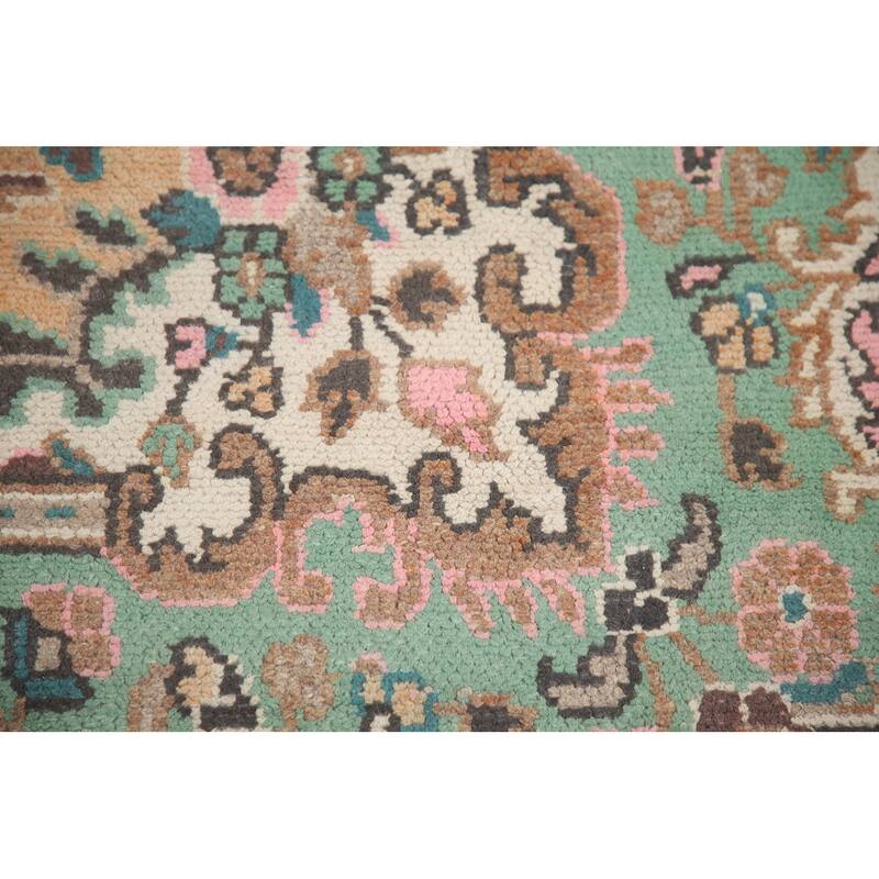 Hand Knotted Oriental 100% Wool Carpet Traditional Floral Oranges & Rust Hamedan Area Rug - 9' 1'' X 6' 0''