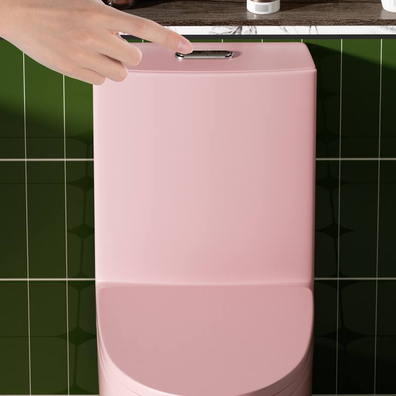 1.1/1.6 GPF Tornado Flush One-Piece Toilet,Siphonic S-trap 12",Elongated Bowl with Soft Close Seat,Chair Seat ADA Height 17"