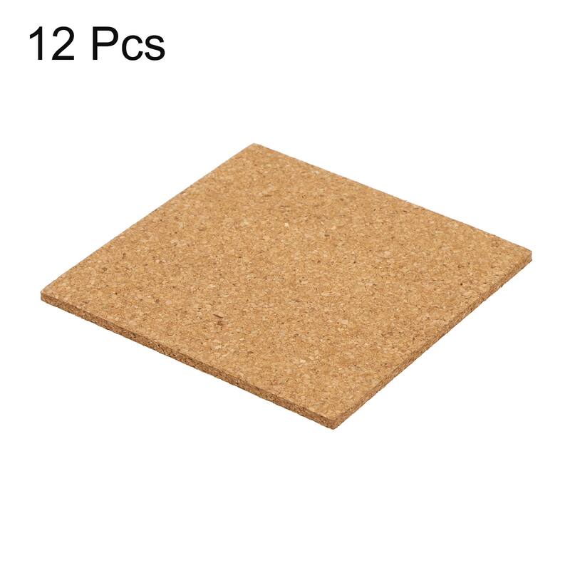 Self-Adhesive Cork, 4"x4"x3" Squares Cork Mats Coaster Backing Sheets - Brown