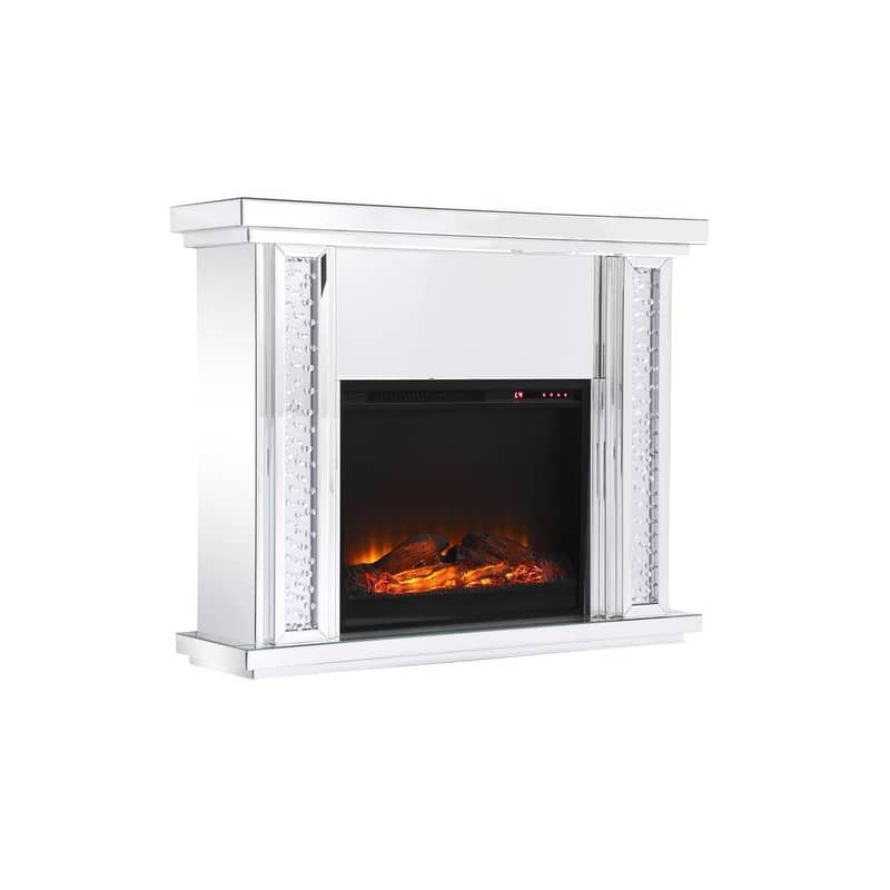 Crystal Mirrored 47.5-inch Fireplace Mantle - N/A