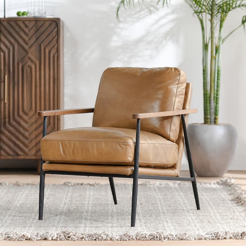 Classic Home Arnold Leather Club Chair - Tan