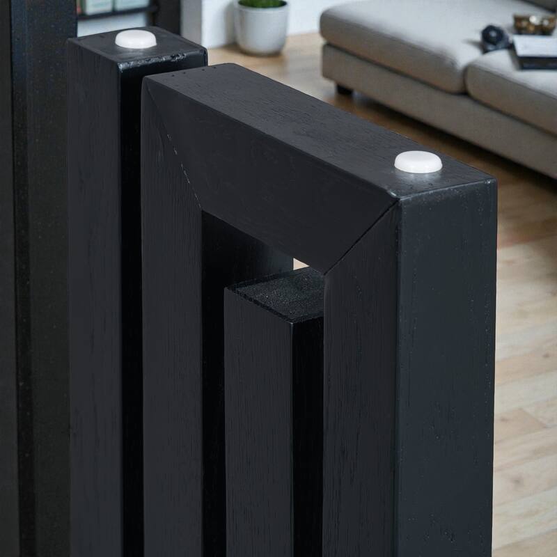 Oak Veneer Console Table with Unique Side Design, Modern Entryway Table for Hallway Living Room