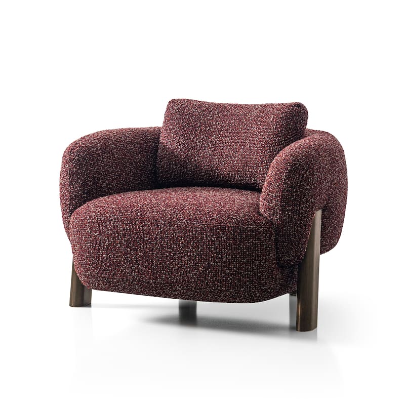 Furniture of America Premier Modern 39-inch Burgundy Tweed Premium Upholstered Accent Chair