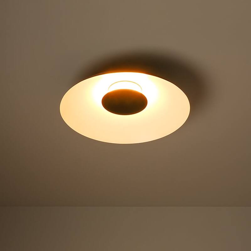 Scandinavian Dimmable LED Round Shallow Dome Ceiling Light 19.7in