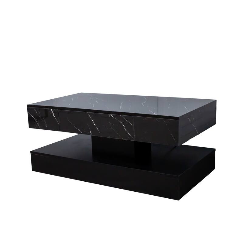 GDF Studio - Kei Modern 16.93"H LED Coffee Table with Storage Drawer for Living Room