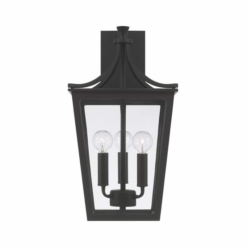 Adair Black Outdoor Wall Lantern w/ Clear Glass