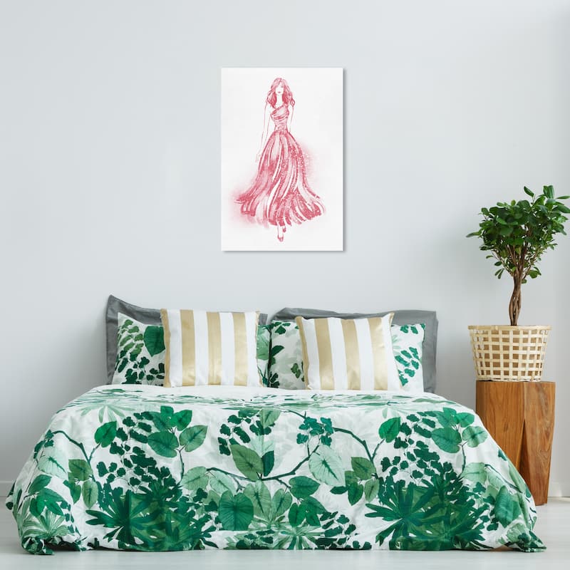 Wynwood Studio Canvas Fashion and Glam Runway Flow Blush Red and Light Red Glam Wall Art Canvas Print - 36 x 24