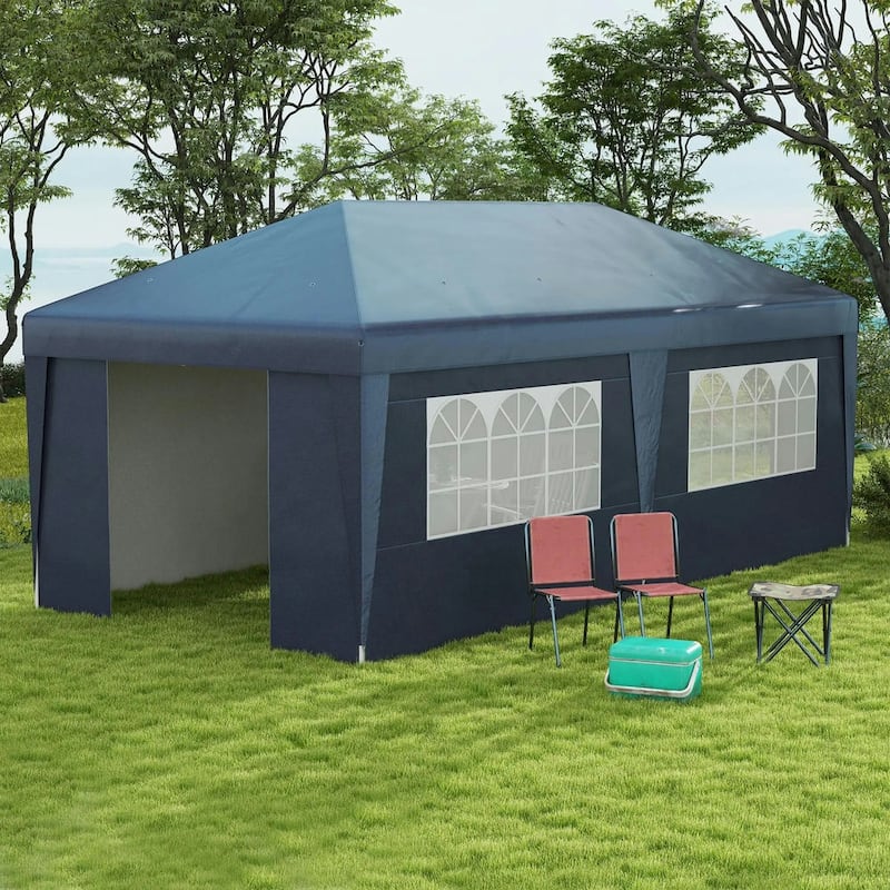 10' x 19.5' Pop Up Canopy Tent Height Adjustable, Leg Weight Bags, Bag