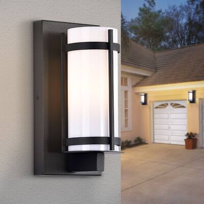Corridor Outdoor Wall Light Black Cylindrical Acrylic Wall Lantern