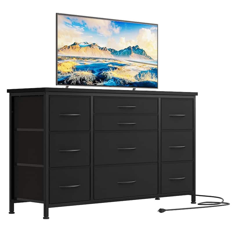 Bedroom Dresser with 10 Large Drawers for 55'' Long TV Stand - 55 inches