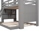 preview thumbnail 22 of 20, Solid Wood Twin Over Full Bunk Bed with Desk&Shelves,Green