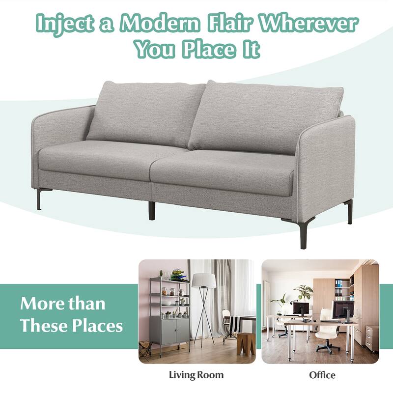 Costway Modern 76'' Loveseat Sofa Couch for Living Room Apartment Dorm - See Details