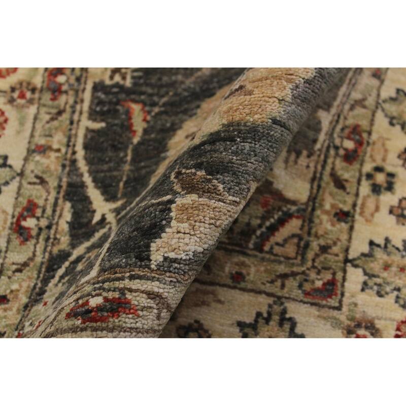 Boho Chic Ziegler Jama Gray Beige Hand-Knotted Wool Runner - 2'6" x 10'8"