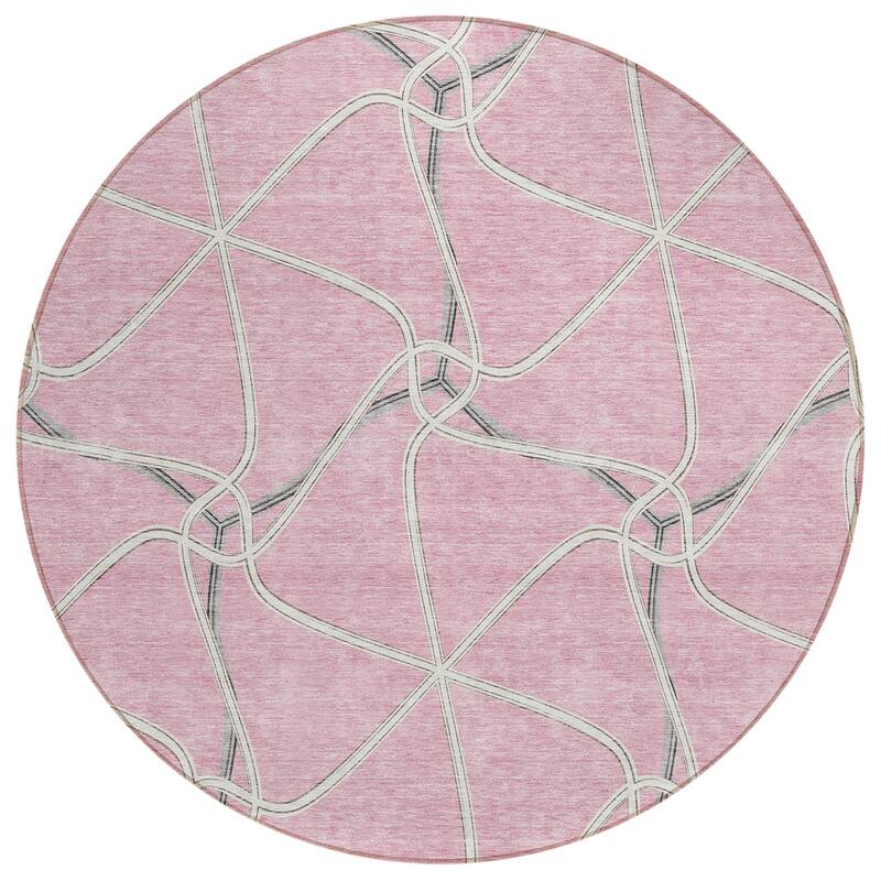 Machine Washable Indoor/ Outdoor Contemporary Links Chantille Rug