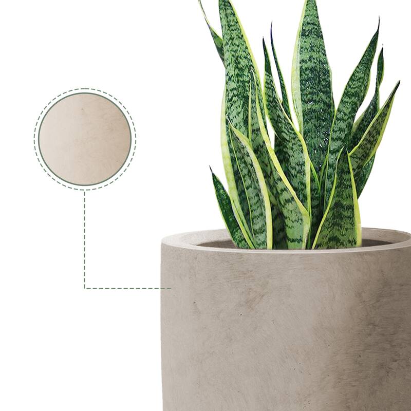 Plantara 32" & 23.6" H Tall Concrete planter, Large Outdoor Plant pot, Modern Tapered Flower pot for Garden