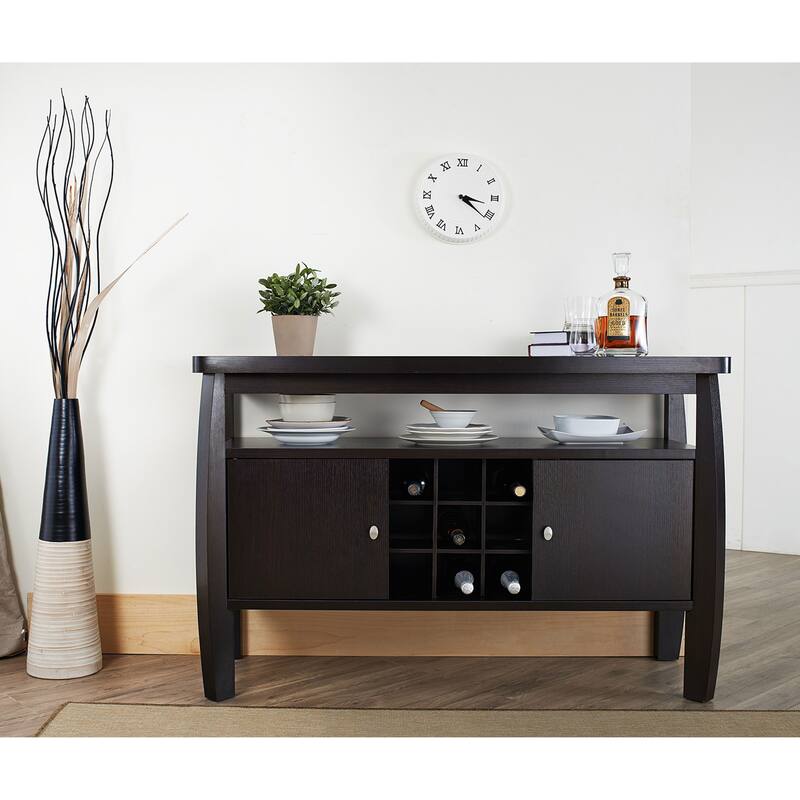 DH BASIC Mod Buffet Table with Shelf and Wine Grid by Denhour