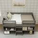 Max and Lily Farmhouse Twin Low Loft Bed with 2 Bookcases