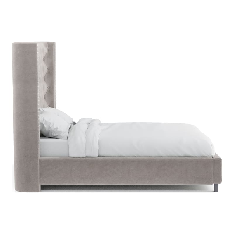 Furniture of America Arun Modern Fabric Low Profile Panel Bed