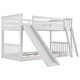 preview thumbnail 11 of 9, White Twin over Twin Bunk Bed with Convertible Slide and Ladder for Bedroom