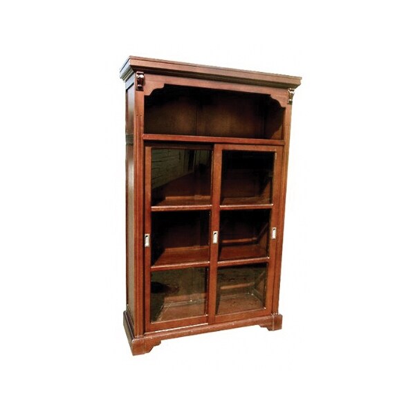 Offex Handmade Kiln Dried Mahogany Wood Rowley Curio Bookcase