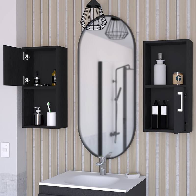 Florence Wall-Mounted Medicine Cabinet - 23.7" H, 11.8" W, White Finish, Contemporary Bathroom Storage