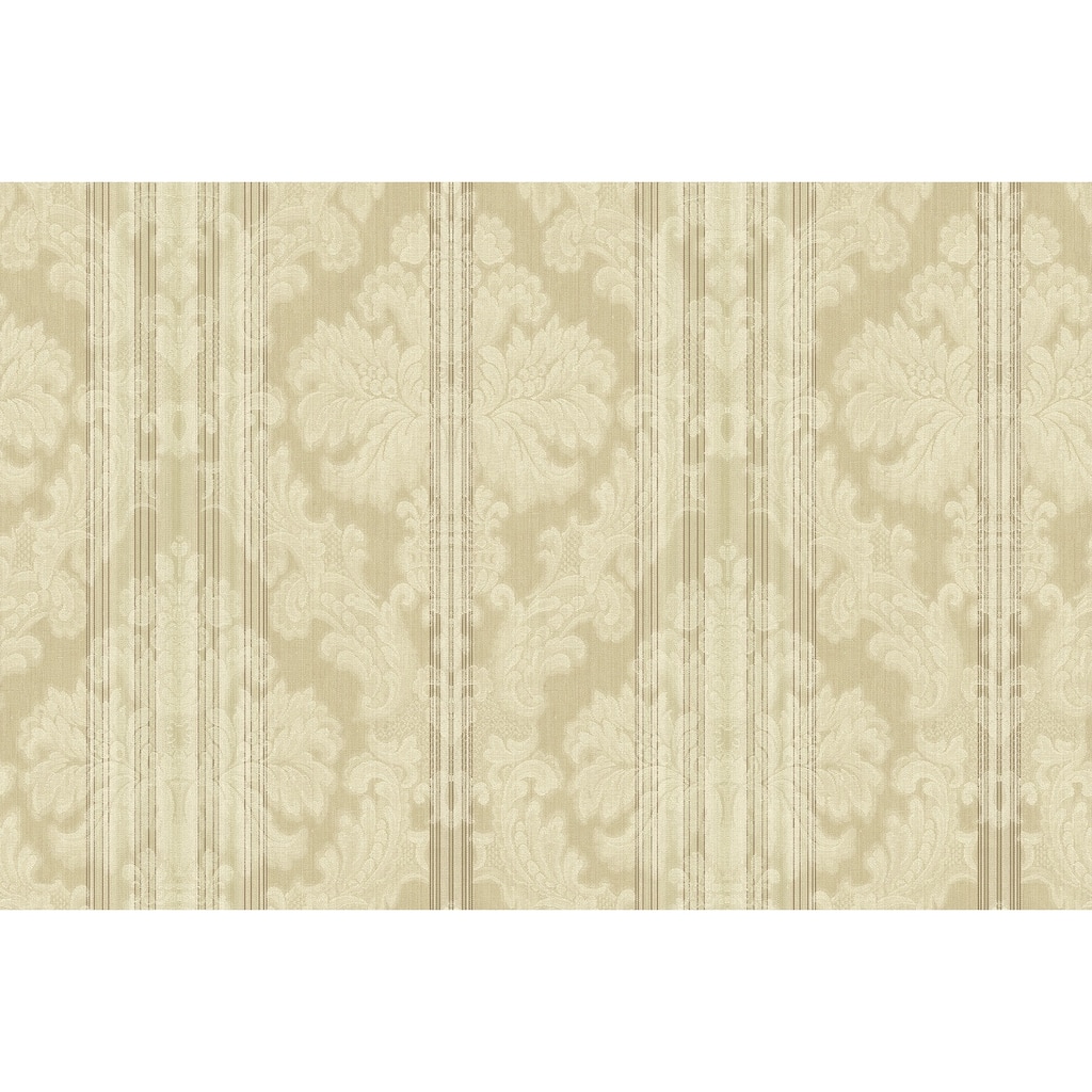 Seabrook Designs Nadia Striped Damask Unpasted Wallpaper