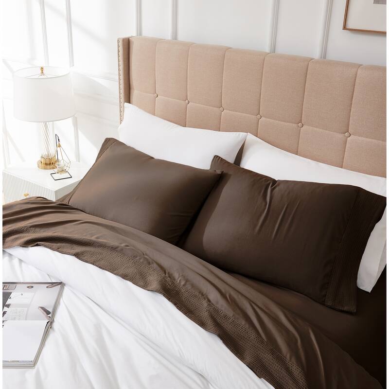 Vilano 21-inch Extra Deep Pocket 4-Piece Bed Sheet Set with Pleated Hem