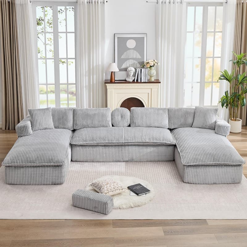 149" Oversized Sectional Couches U Shaped Modular sofa - Grey