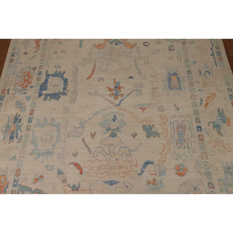 Vegetable Dye Oushak Turkish Area Rug Handmade Traditional Wool Carpet - 8'4"x 10'1"
