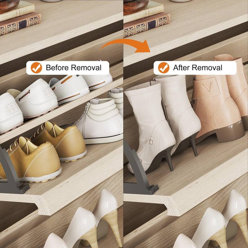 Drawer Wooden Shoe Cabinet with Adjustable Shelves