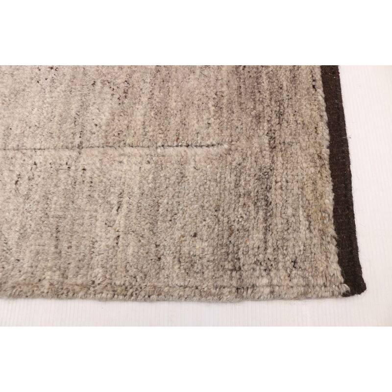 ECARPETGALLERY Hand-knotted Tangier Light Grey Wool Rug - 5'1 x 7'11