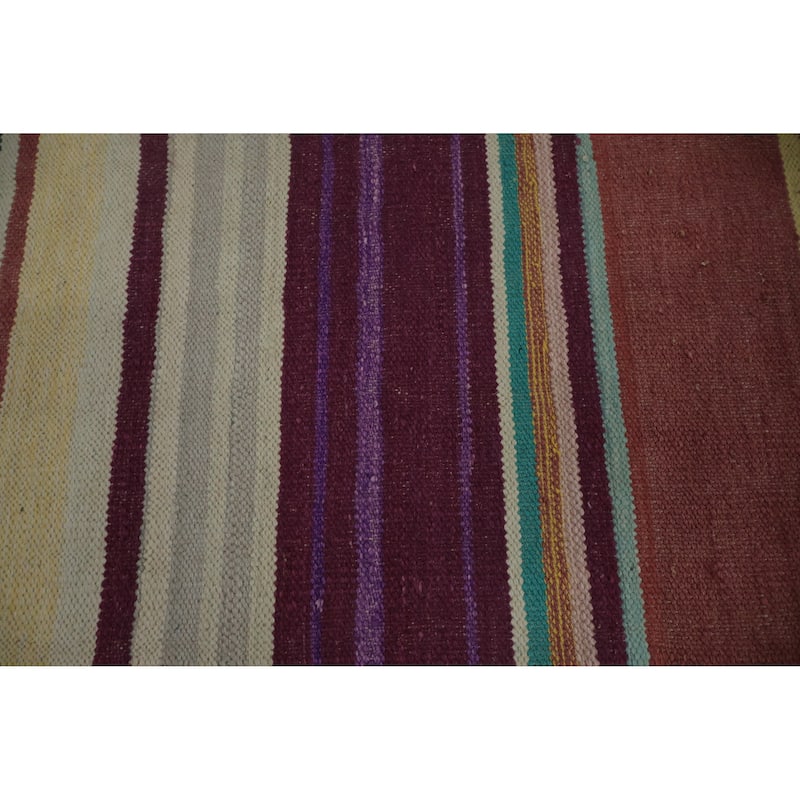 Hand Woven Oriental 100% Wool Carpet Southwestern Tribal Multi-Colored Kilim Area Rug - 10' 1'' X 8' 3''