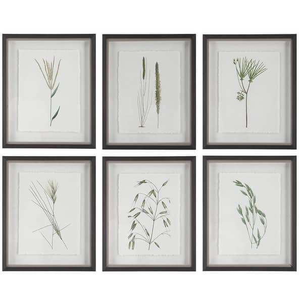 slide 2 of 9, Uttermost Forest Finds Framed Prints, S/6 - 18 W x 22 H x 1.75 D (inches) Dark Espresso and Rustic Gray