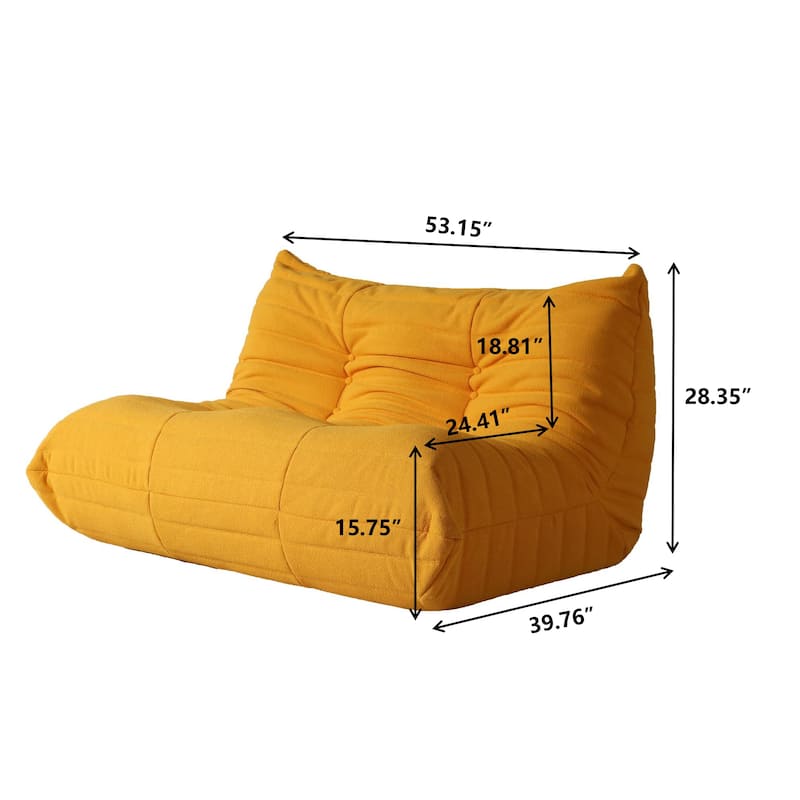 53" Upholstered Teddy Fabric Couch Modern Comfy 2-Seat Loveseat Sofa