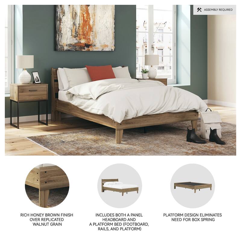 Signature Design by Ashley Deanlow Brown Platform Panel Bed