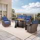 Option Brown Wicker & Blue Cushion