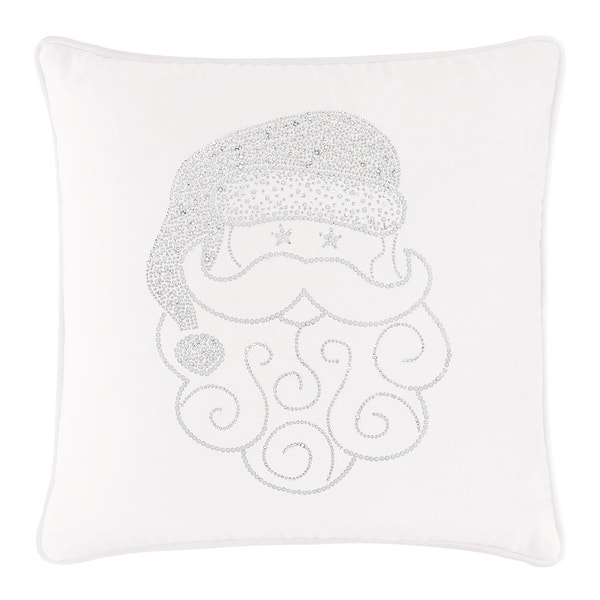 slide 2 of 2, Sparkles Home Santa Rhinestone Pillow White Velvet - 16 x 16