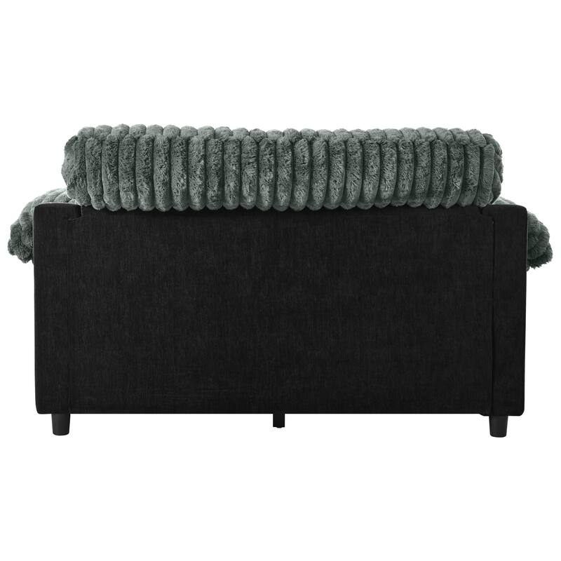 Roomfitters Chaise Lounge Sofa 65.25" Cloud Plush Upholstered Sofa Couch with Two Pillows, Cozy Living Room Furniture